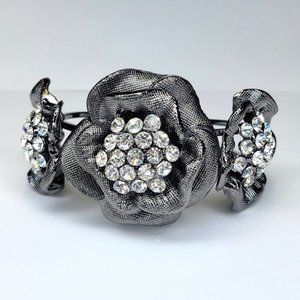 Sparkling Crystal Cuff Hematite Bracelet